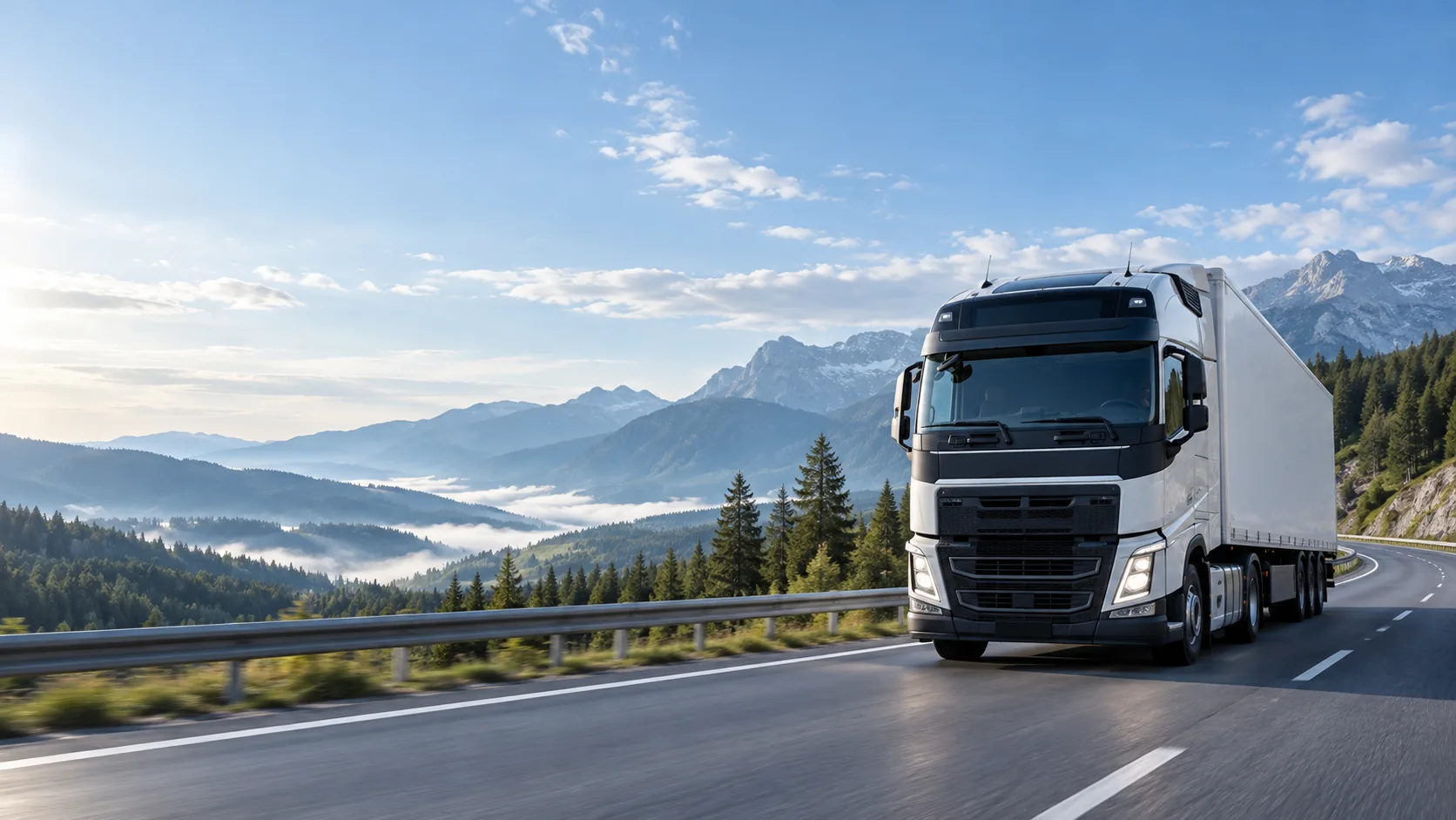 Lkw auf einer Bergstraße